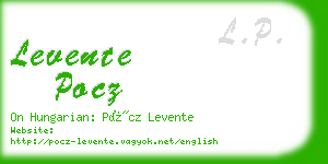 levente pocz business card